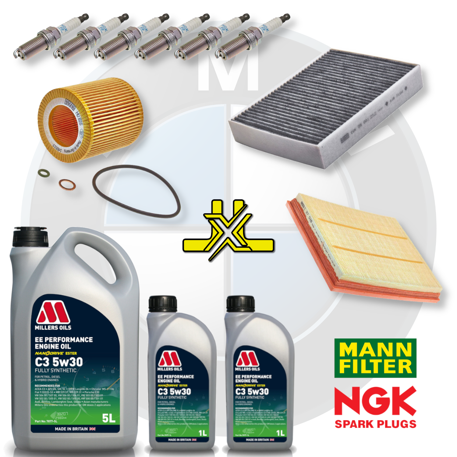 BMW 335i 435i N55 F30 F32 Home Service Pack - Millers Oil Premium – JXL ...