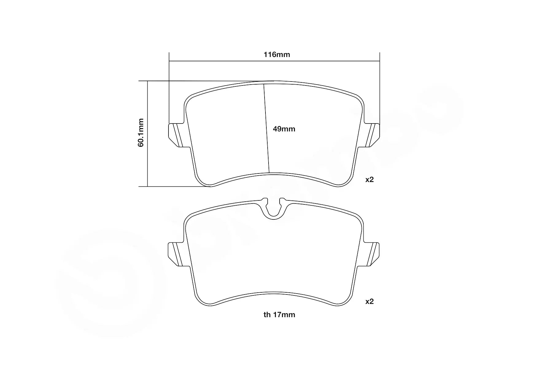 Brembo Sport HP2 Rear Brake Pads - 07.B315.57 - Audi RS6/RS7 C7