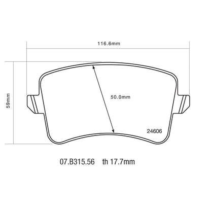 Brembo Sport HP2000 Rear Brake Pads - 07.B315.56 - Audi S4/S5 B8/B8.5