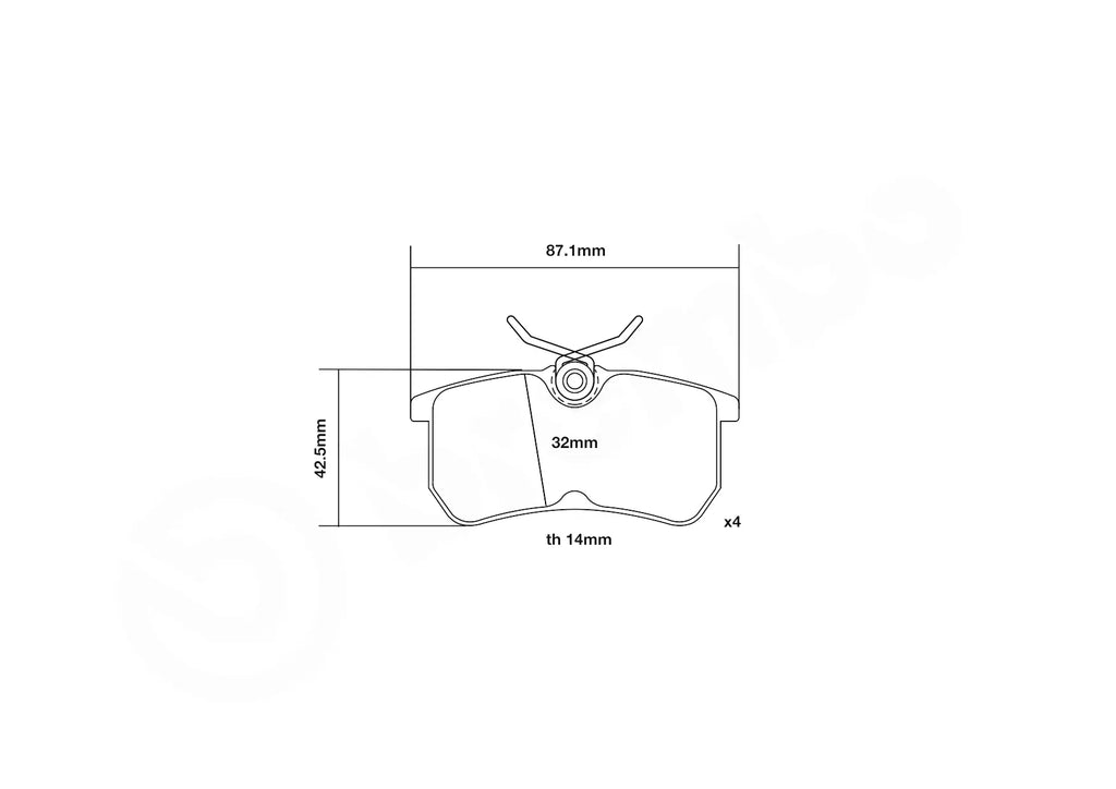 Brembo Sport HP2 Rear Brake Pads - 07.B315.94 - Ford Fiesta ST Mk7