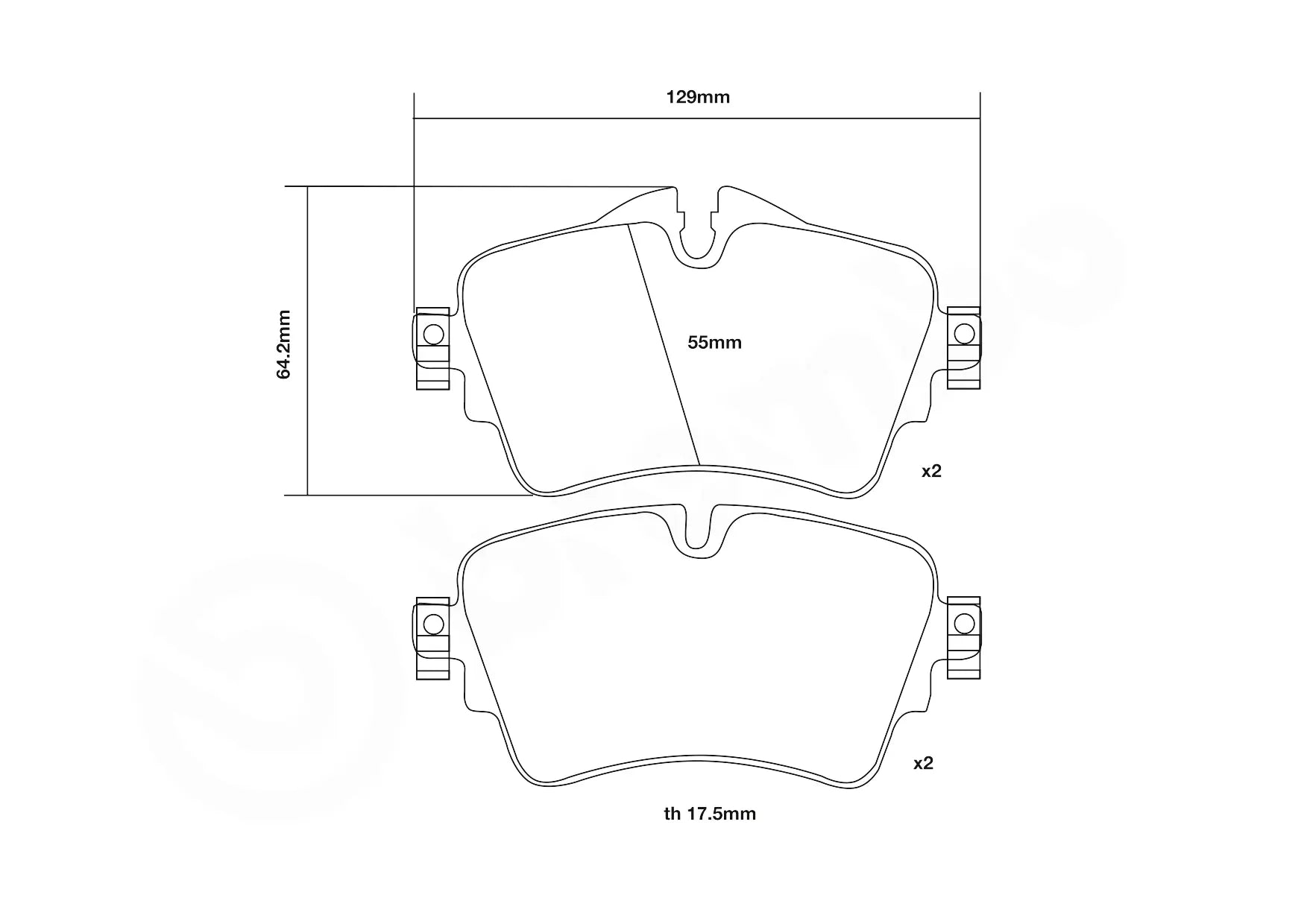 Brembo Sport HP2 Front Brake Pads - 07.D435.69/07.B314.85 - MINI Cooper S F56