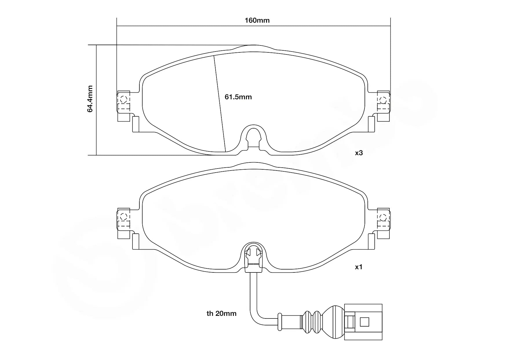 Brembo Sport HP2 Front Brake Pads - 07.B314.81/07.B314.93 - VW Golf GTI Mk7