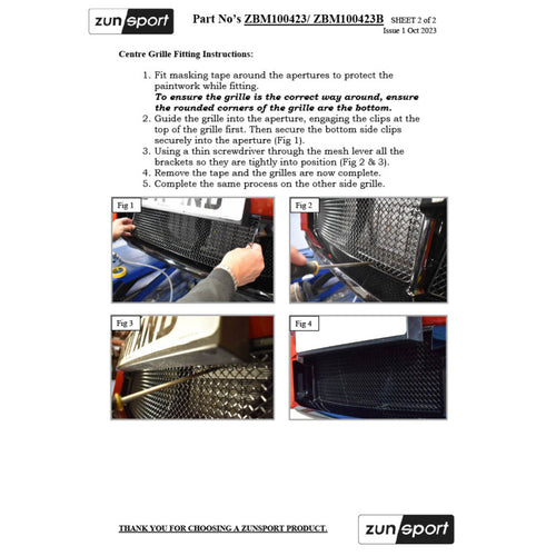 Zunsport BMW M2 G87 - Conjunto de parrilla central