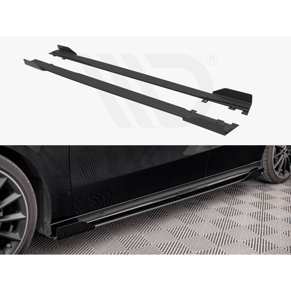 Maxton Design Street Pro Side Skirt Diffusers + Flaps - Mercedes A35 AMG W177