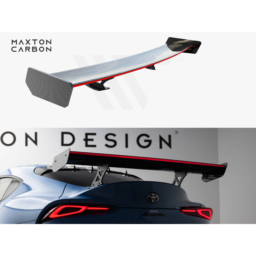 Maxton Design Carbon Fibre Spoiler With LED (External Brackets) - Toyota GR Supra