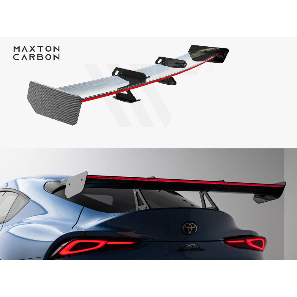 Maxton Design Carbon Fibre Spoiler With LED (Swan Mount) - Toyota GR Supra