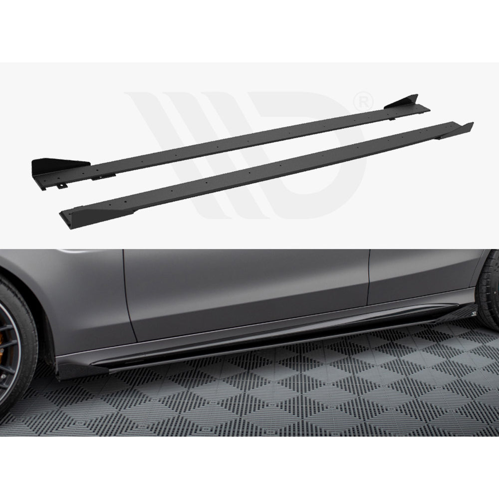 Maxton Design Street Pro Side Skirt Diffusers + Flaps - Mercedes C63 AMG W205/S205 Facelift