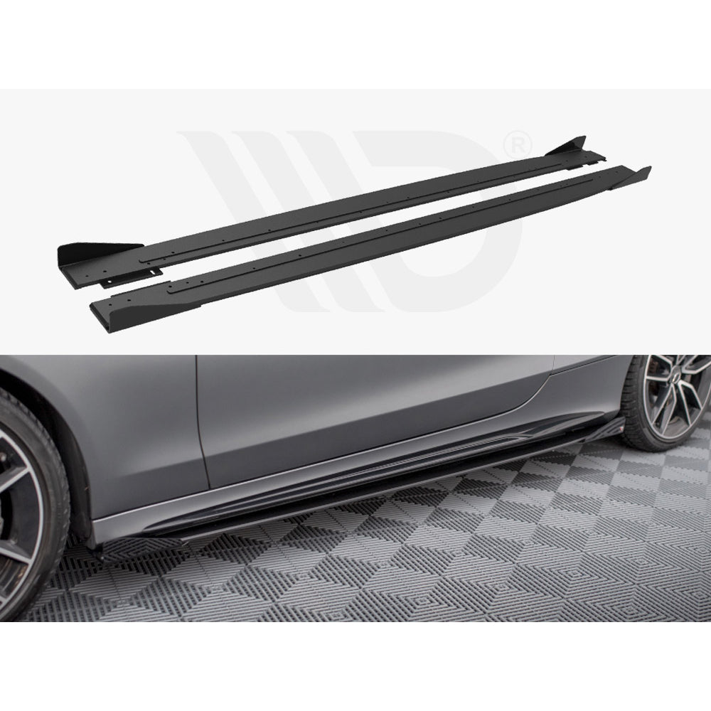 Maxton Design Street Pro Side Skirt Diffusers + Flaps - Mercedes C43 AMG C205 Facelift