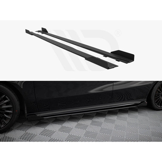 Maxton Design Street Pro Side Skirt Diffusers + Flaps - Mercedes A35 AMG W177 Facelift