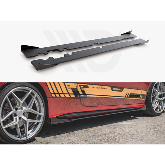 Maxton Design Street Pro Side Skirt Diffusers + Flaps - Mercedes C43 AMG C205