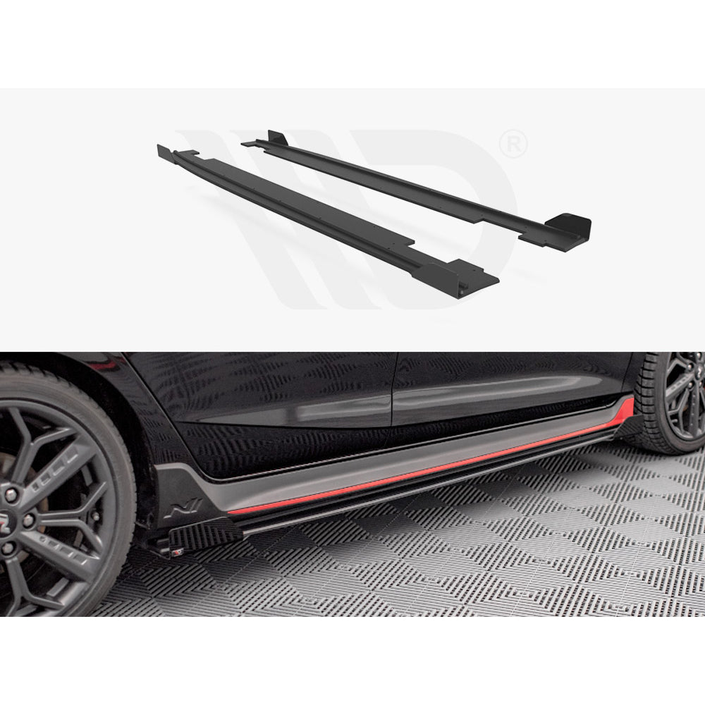 Maxton Design Street Pro Side Skirt Diffusers + Flaps - Hyundai i20N