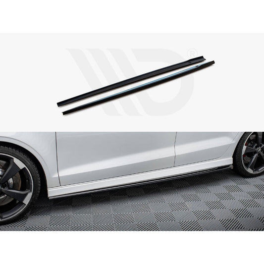 Maxton Design Street Plus Side Skirt Diffusers V2 - Audi RS3 8V Saloon Facelift