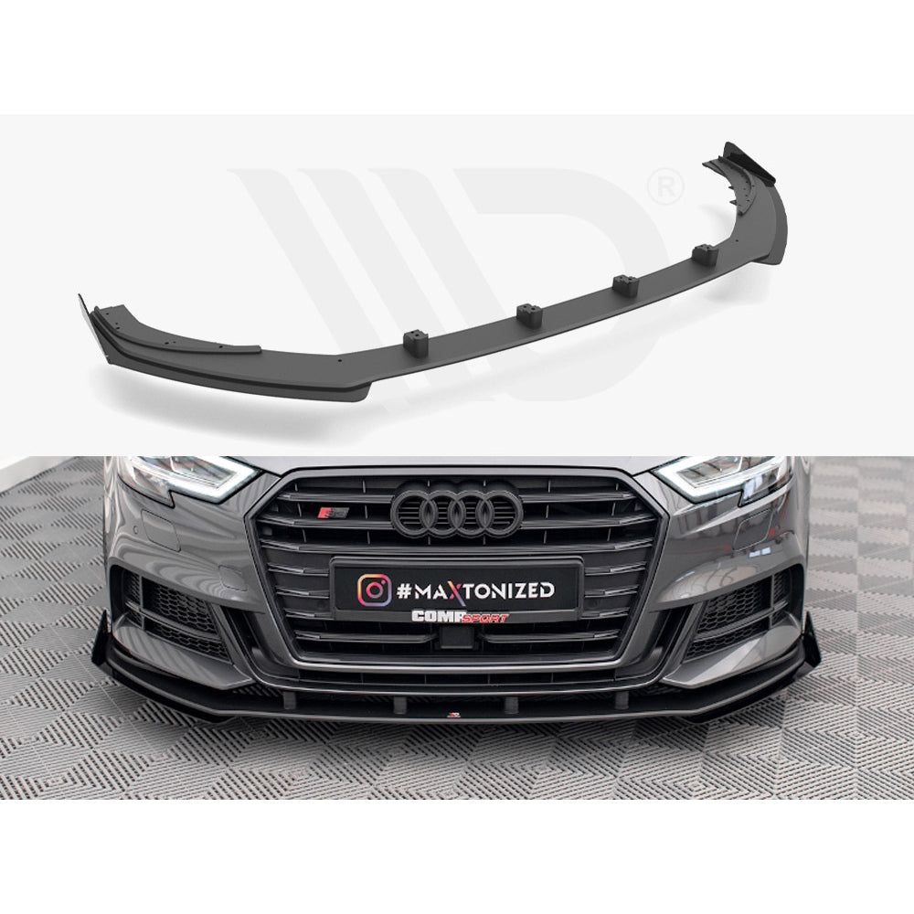 Maxton Design Street Pro Front Splitter + Flaps - Audi S3 8V.2 Sportback Facelift