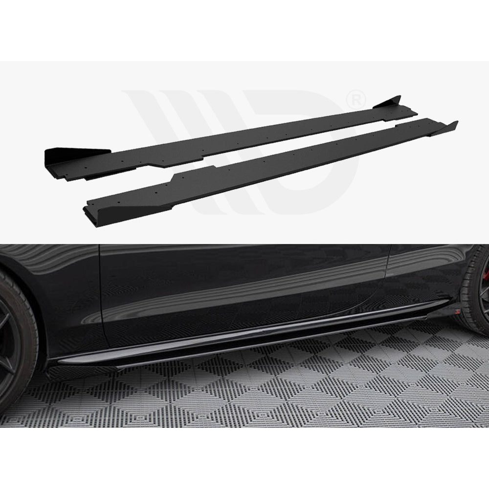 Maxton Design Street Pro Side Skirt Diffusers + Flaps - Audi S5 8T Coupe
