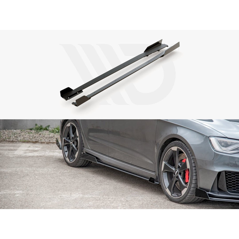 Maxton Design Street Pro Side Skirt Diffusers + Flaps - Audi RS3 8V Sportback