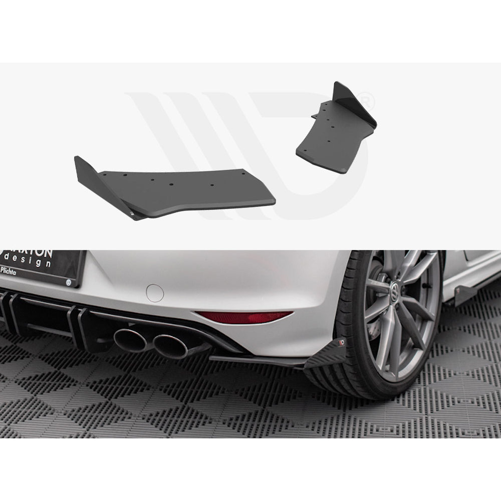 Maxton Design Street Pro Rear Side Splitters + Flaps - VW Golf R Mk7