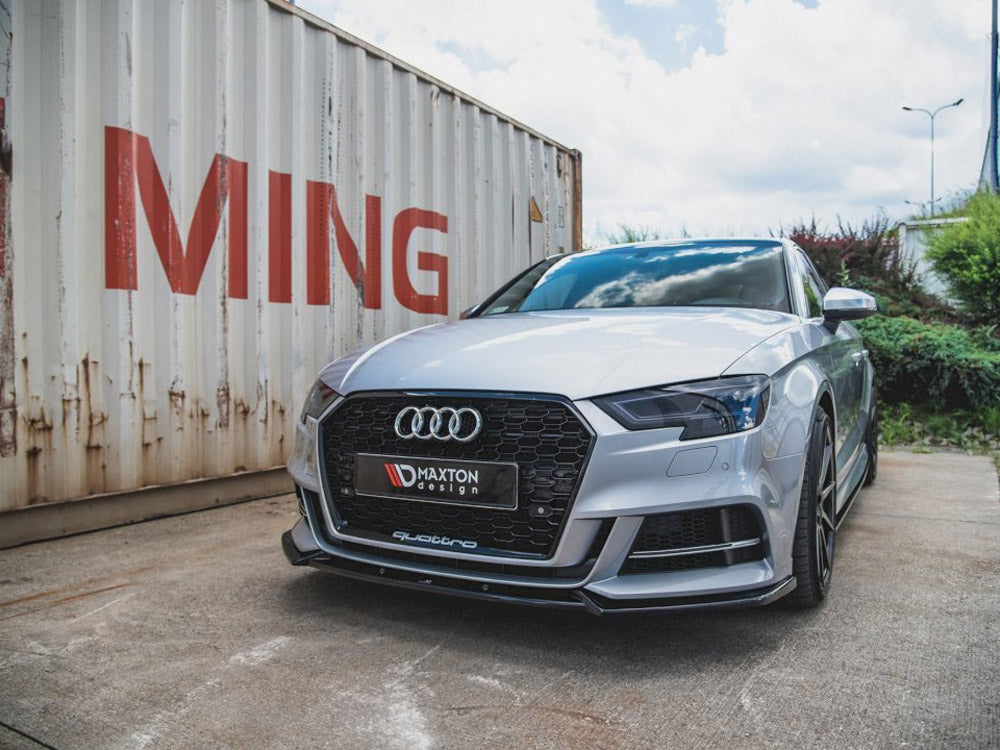 Maxton Design Street Plus Front Splitter V3 - Audi S3 8V Saloon Facelift