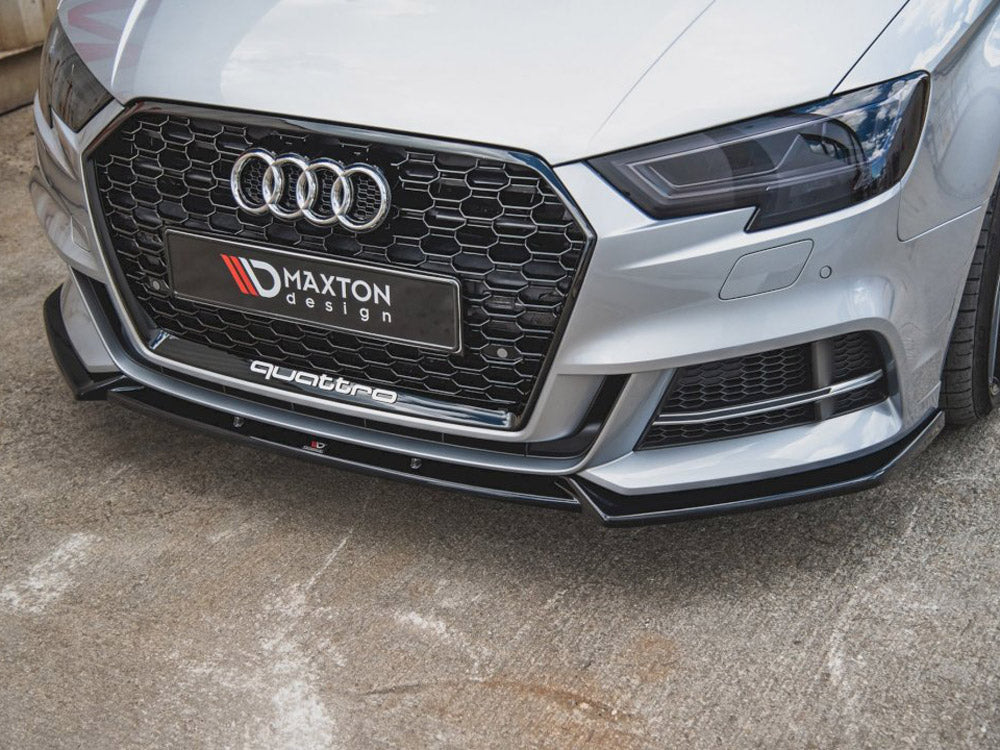 Maxton Design Street Plus Front Splitter V3 - Audi S3 8V Saloon Facelift