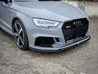 Maxton Design Street Plus Front Splitter V2 - Audi RS3 8V Saloon Facelift