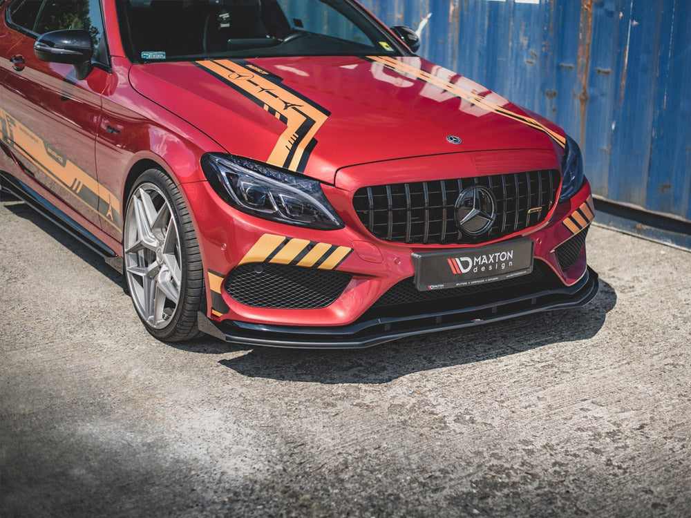 Maxton Design Street Pro Front Splitter + Flaps - Mercedes C43 AMG C205