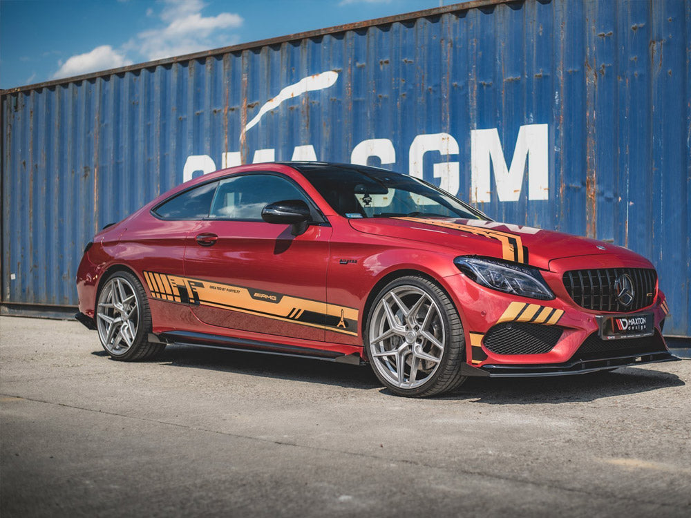 Maxton Design Street Pro Side Skirt Diffusers + Flaps - Mercedes C43 AMG C205