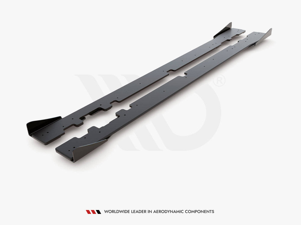 Maxton Design Street Pro Side Skirt Diffusers + Flaps - Mercedes C43 AMG C205