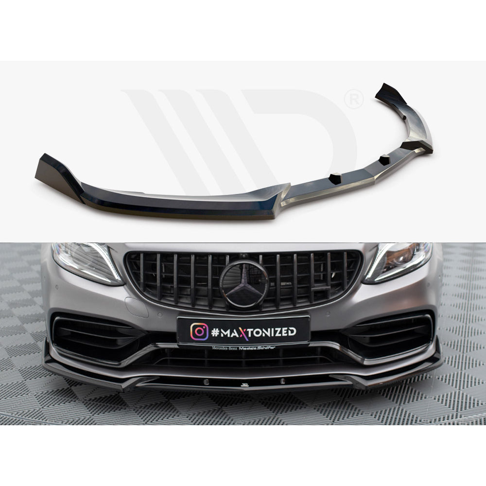 Maxton Design Street Plus Front Splitter V2 - Mercedes C63 AMG W205/S205 Facelift