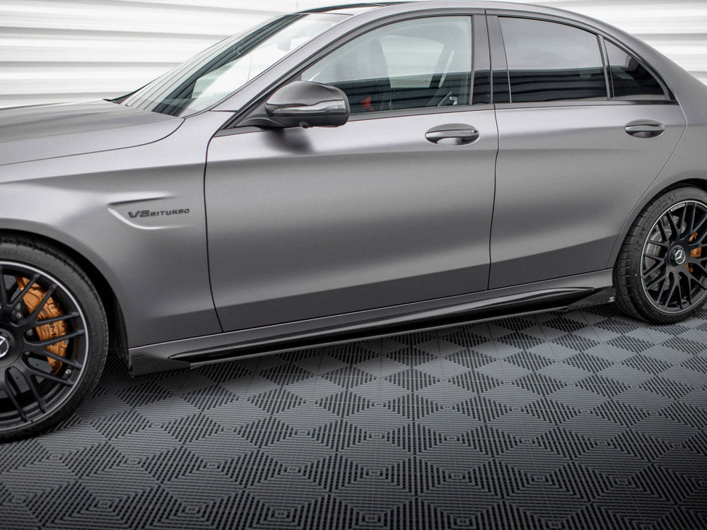 Maxton Design Street Pro Side Skirt Diffusers + Flaps - Mercedes C63 AMG W205/S205 Facelift