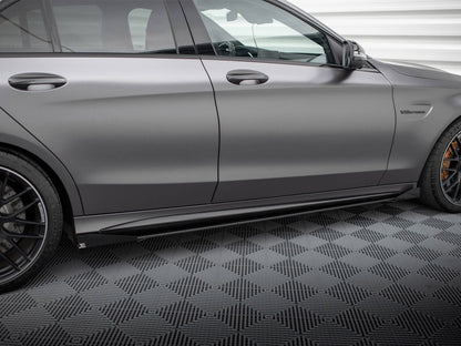 Maxton Design Street Pro Side Skirt Diffusers + Flaps - Mercedes C63 AMG W205/S205 Facelift