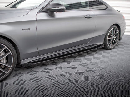 Maxton Design Street Pro Side Skirt Diffusers + Flaps - Mercedes C43 AMG C205 Facelift