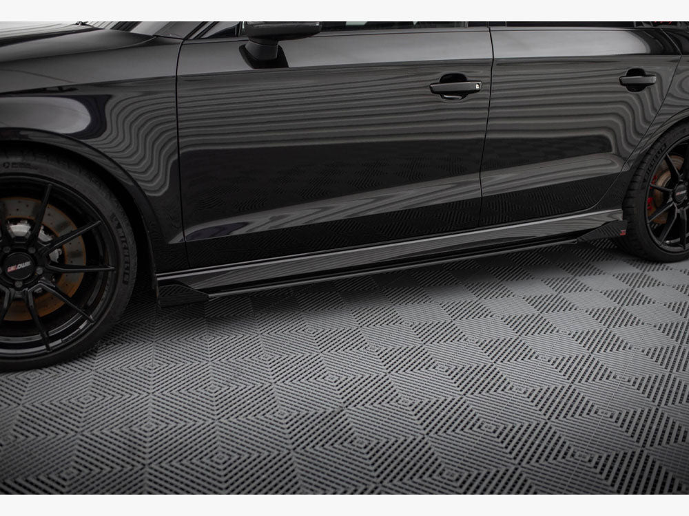 Maxton Design Street Pro Side Skirt Diffusers + Flaps - Audi RS3 8V.2 Saloon