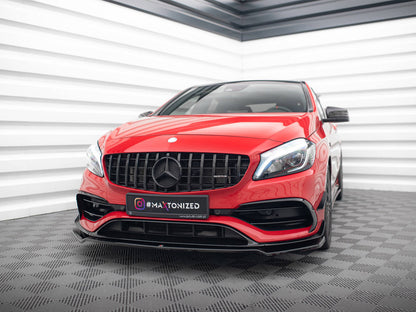 Maxton Design Street Plus Front Splitter V2 - Mercedes A45 AMG Aero W176 Facelift