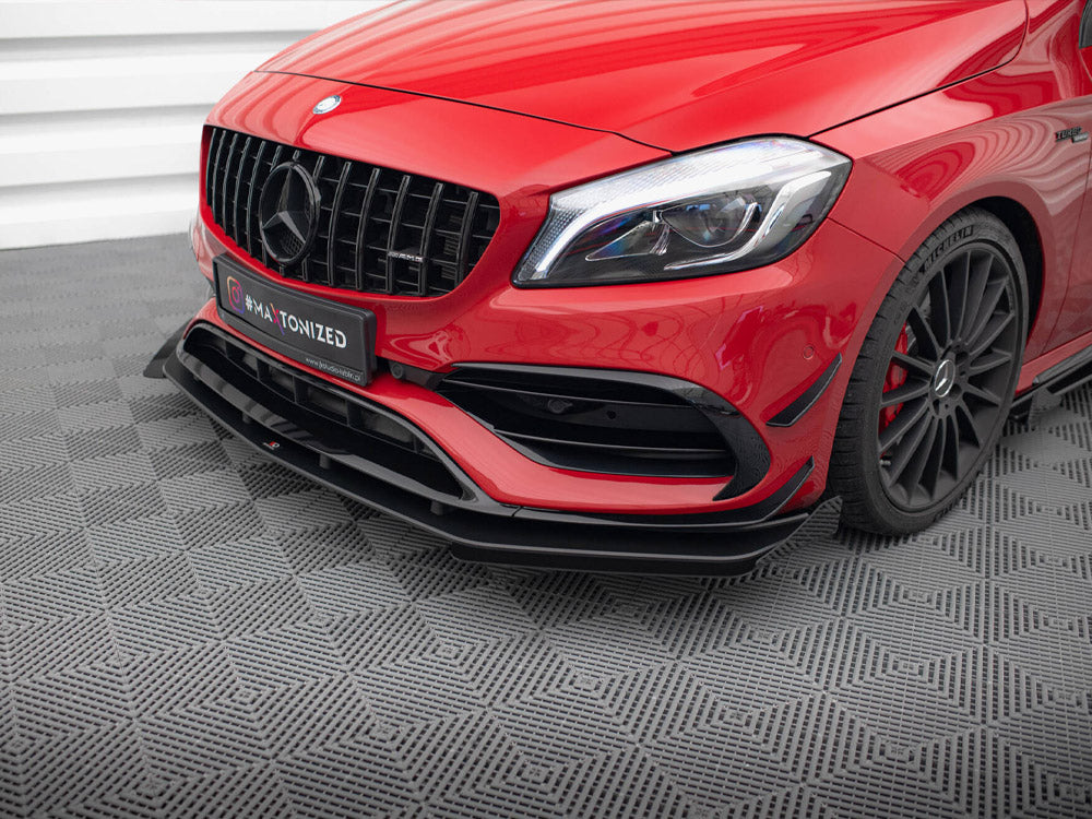Maxton Design Street Pro Front Splitter + Flaps - Mercedes A45 AMG W176 Facelift