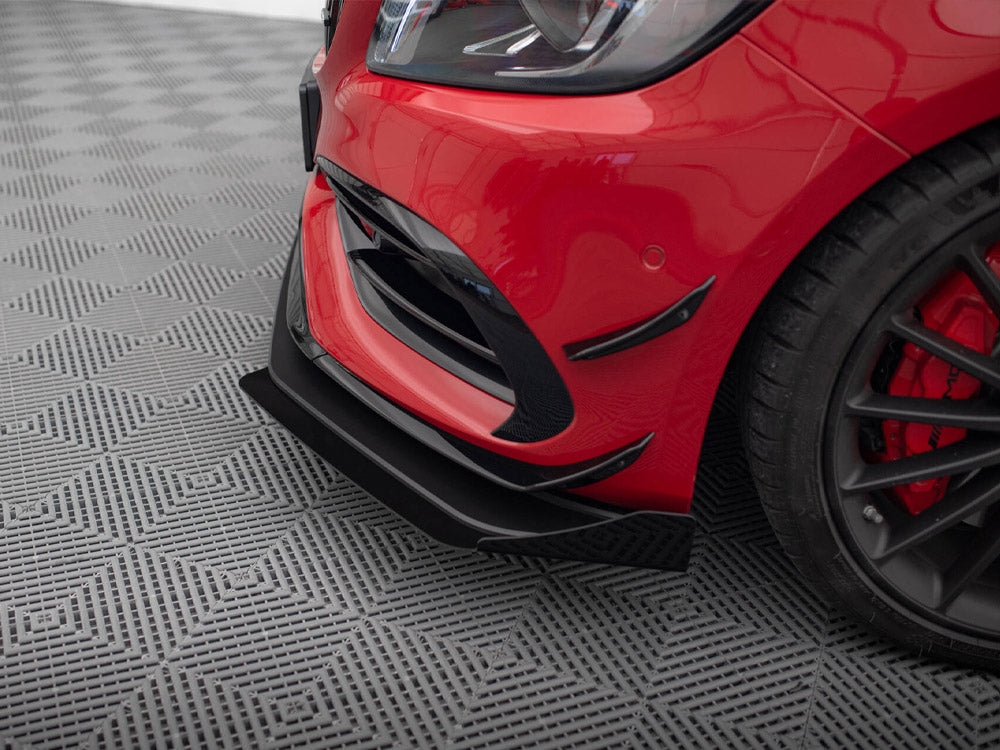 Maxton Design Street Pro Front Splitter + Flaps - Mercedes A45 AMG W176 Facelift