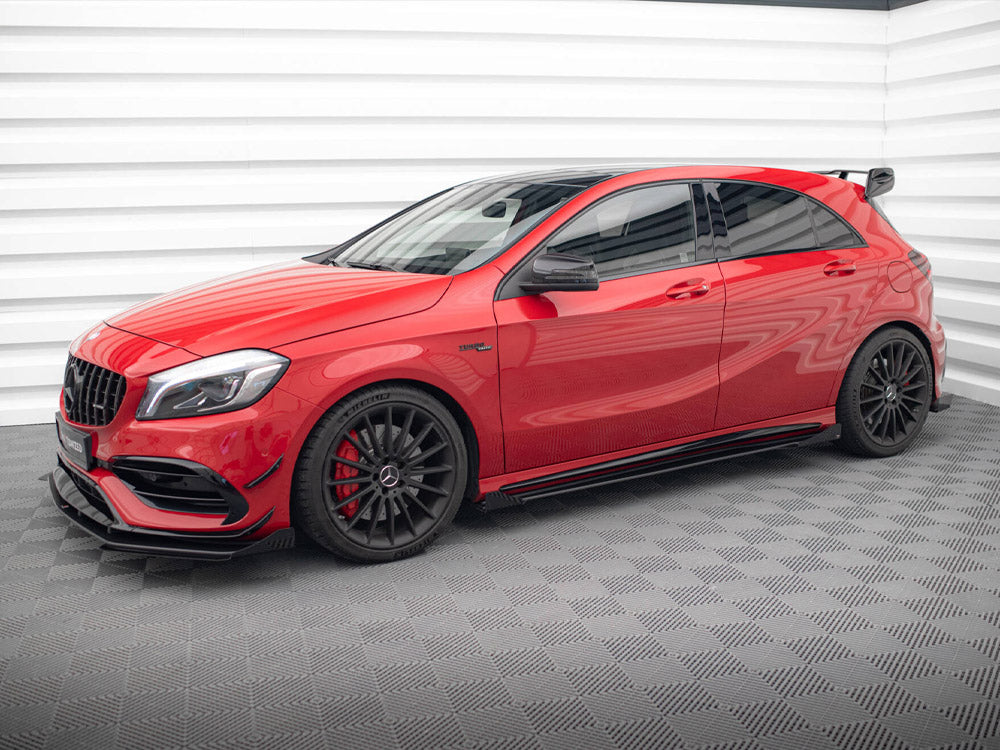 Maxton Design Street Pro Side Skirt Diffusers + Flaps - Mercedes A45 AMG W176 Facelift