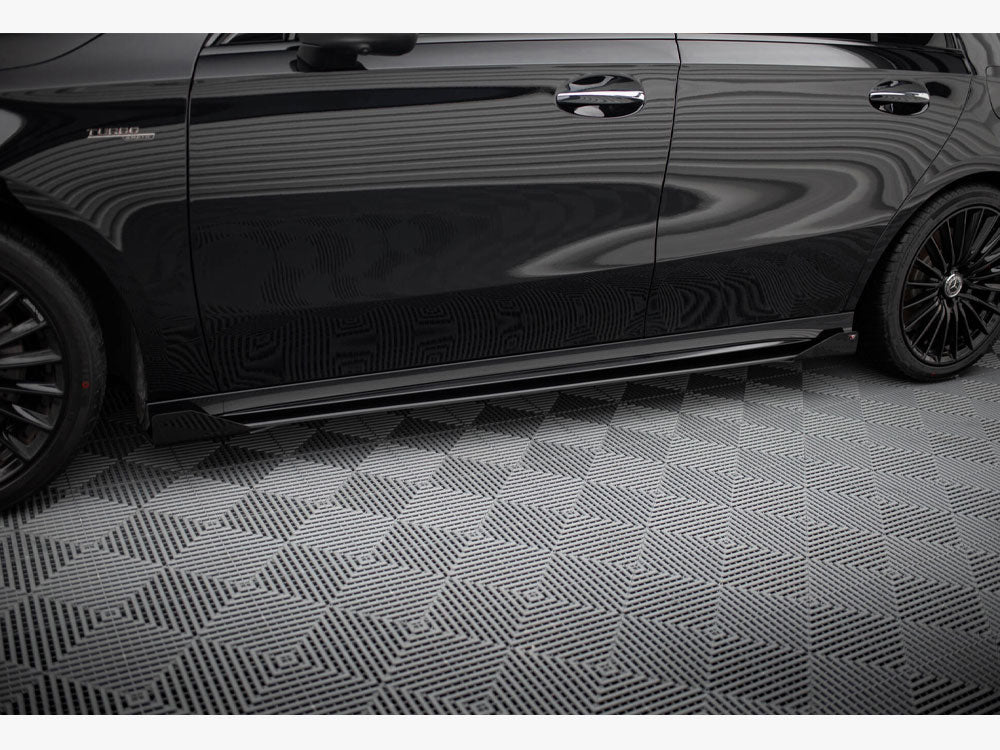 Maxton Design Street Pro Side Skirt Diffusers + Flaps - Mercedes A35 AMG W177 Facelift