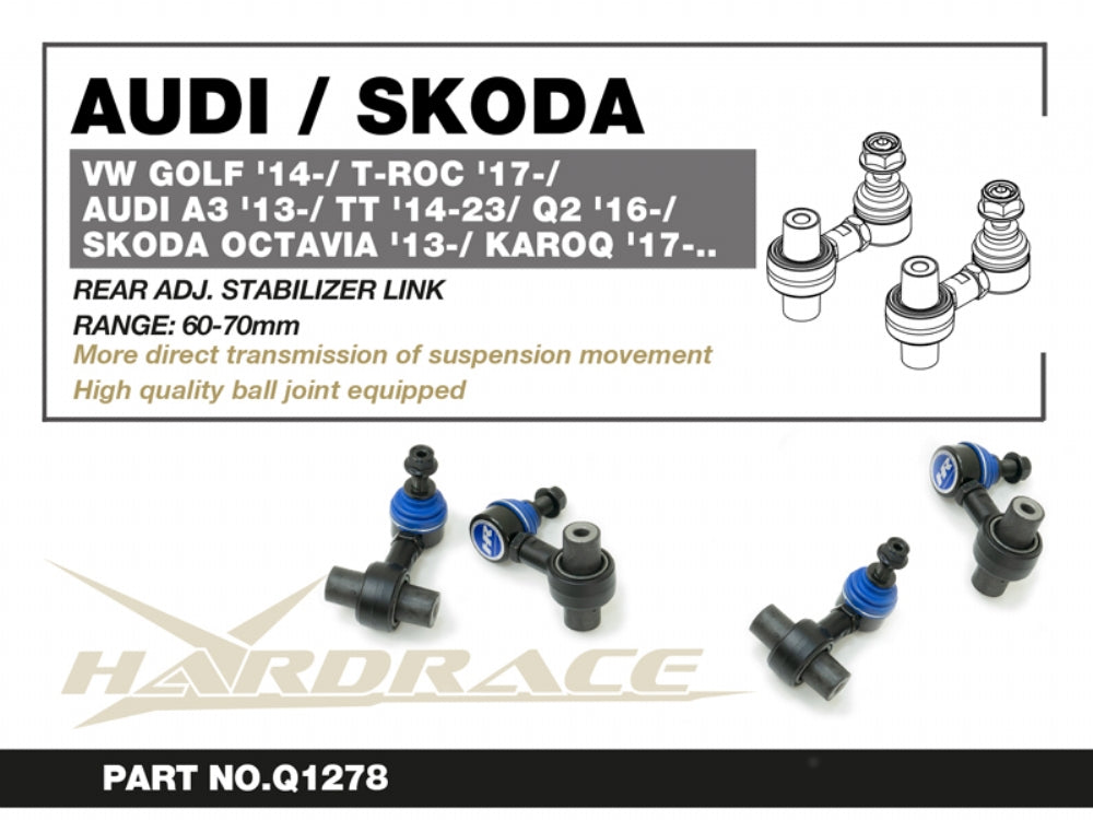 Hardrace Rear Adjustable Anti Roll Bar Link - Audi S3/RS3 8V/8Y, VW Golf R Mk7/Mk8