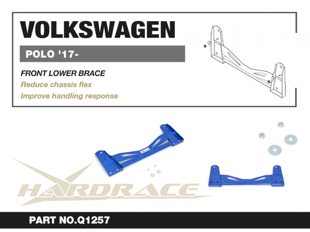 Hardrace Front Lower Brace - VW Polo GTI Mk6 (AW/BZ)