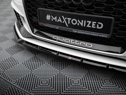 Maxton Design Street Plus Front Splitter V3 - Audi RS3 8V Saloon Facelift