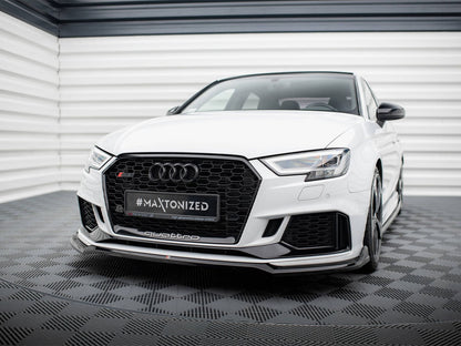 Maxton Design Street Plus Front Splitter V4 - Audi RS3 8V Saloon Facelift