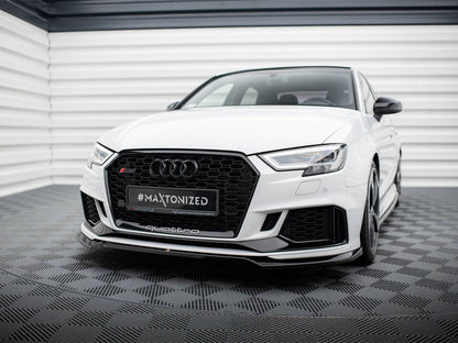 Maxton Design Street Plus Front Splitter V5 - Audi RS3 8V Saloon Facelift