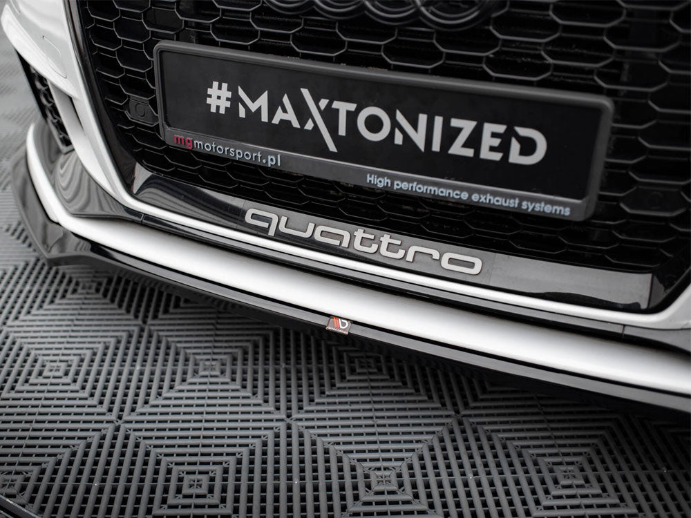 Maxton Design Street Plus Front Splitter V5 - Audi RS3 8V Saloon Facelift