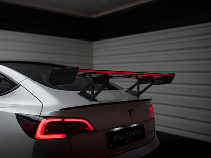 Maxton Design Carbon Fibre Spoiler With LED - Tesla Model 3