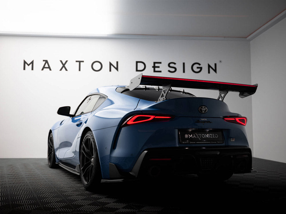 Maxton Design Carbon Fibre Spoiler With LED (External Brackets) - Toyota GR Supra
