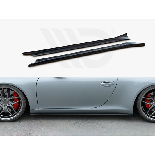 Maxton Design Street Plus Side Skirt Diffusers - Porsche 911 Carrera S 991.1