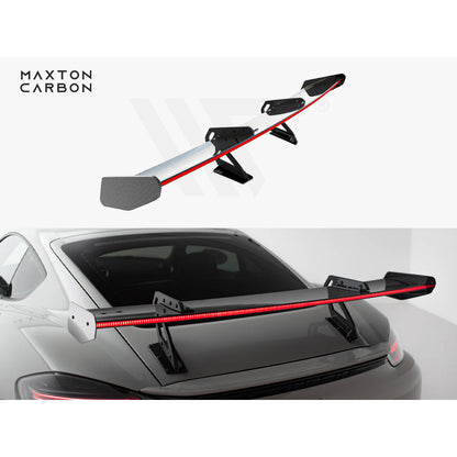 Maxton Design Carbon Fibre Spoiler With LED (Swan Mounting) - Porsche Cayman S/GTS 718