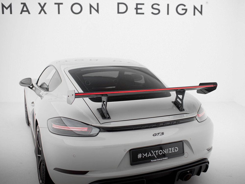 Maxton Design Carbon Fibre Spoiler With LED (Internal Brackets) - Porsche Cayman S/GTS 718