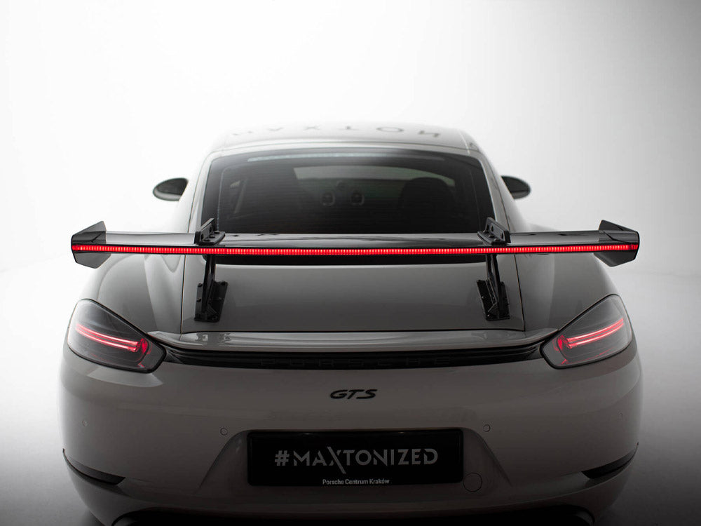 Maxton Design Carbon Fibre Spoiler With LED (Swan Mounting) - Porsche Cayman S/GTS 718