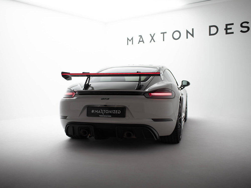 Maxton Design Carbon Fibre Spoiler With LED (Swan Mounting) - Porsche Cayman S/GTS 718