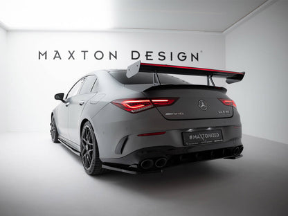 Maxton Design Carbon Fibre Spoiler With LED (Swan Mount) - Mercedes CLA35 & CLA45 AMG C118